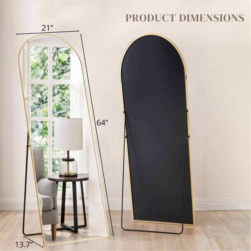 Miroir pleine grandeur, miroir de plancher corps entier, suspendu, debout ou suspendu, miroir de chambre à coucher, vestiaire, salle à manger, 64 po x 24 po