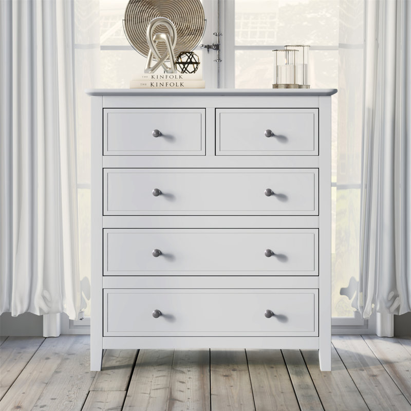 Commode 5 tiroirs l 33 po, White