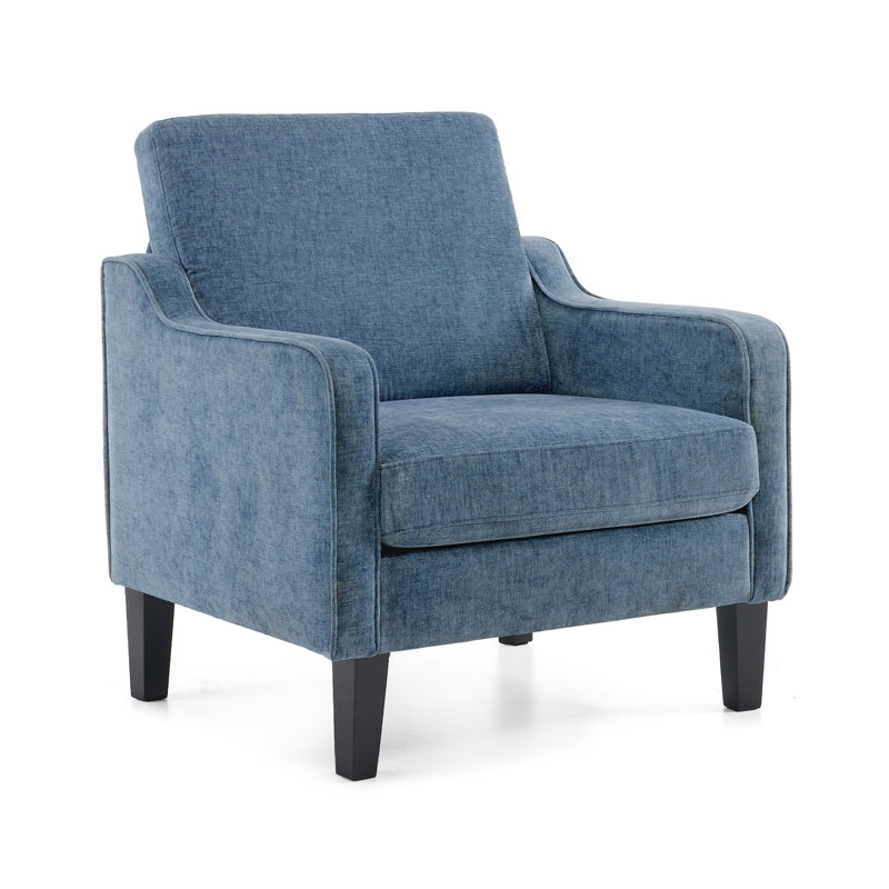 Amaryia Upholstered Armchair, Blue Linen Blend
