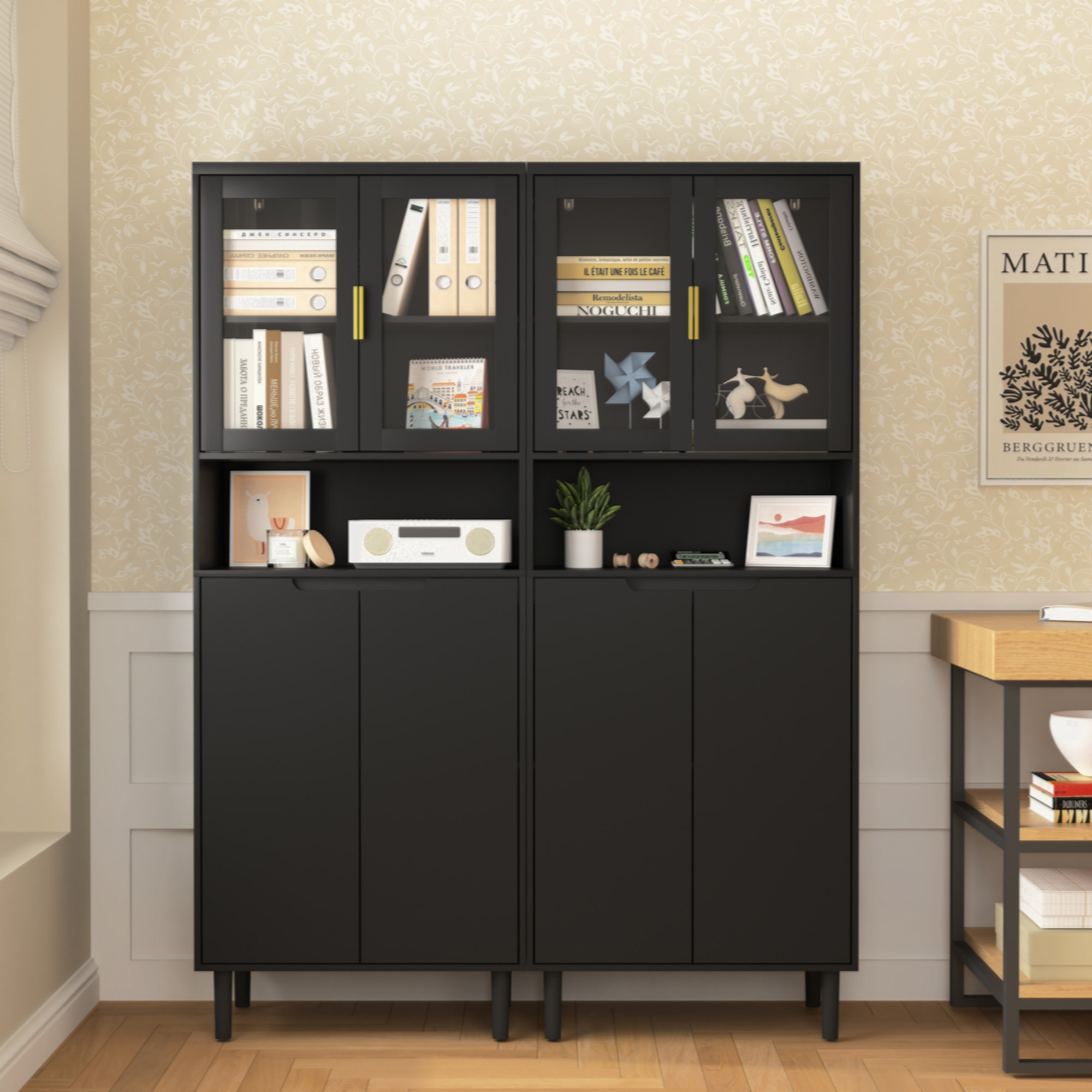 Oliver Tall Storage Show With 2 Glass Display Door & 2