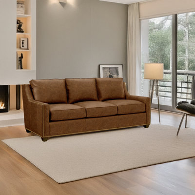 Niyanna 93" Top Grain Leather Sofa