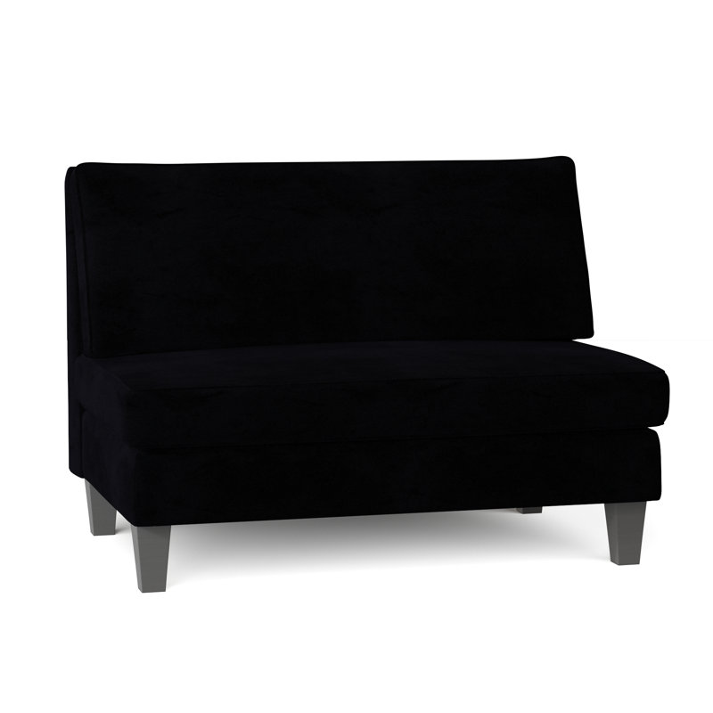 Causeuse Valerie, Bella en velours performance blanc, Gris mousse