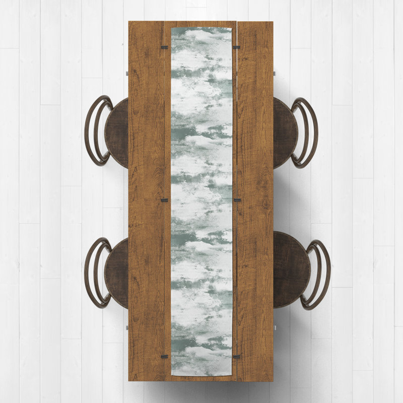 Harriss Abstract Table Runner, Sage Green, 72" x 16"