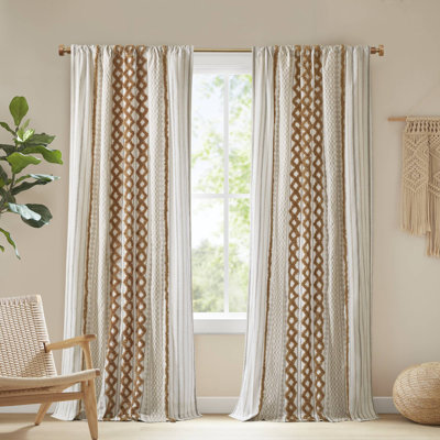 Panneau de rideau simple en chenille touffeté 100% coton Imho
