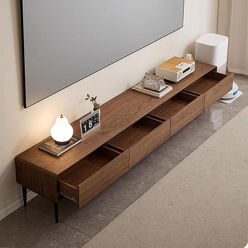 Meuble télé Modern, H 16,93 po x L 86,61 po x l 15,75 po, Noyer