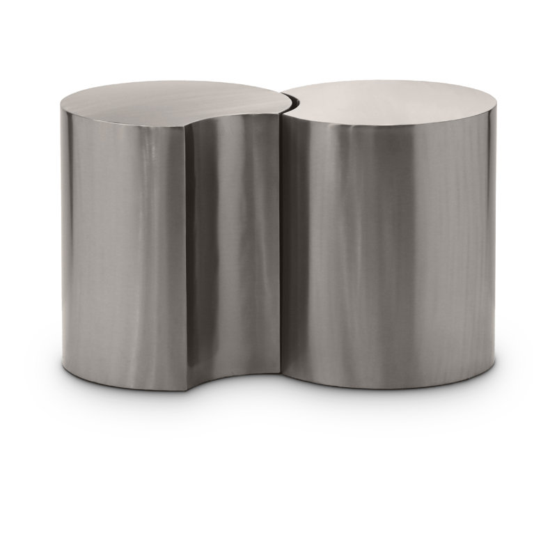 Ismah Iron Top End Table Set, Silver, 16" H x 28" W x 15" D