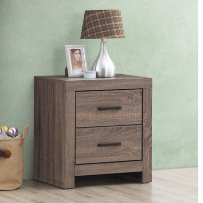 Table de chevet 2 tiroirs Oak