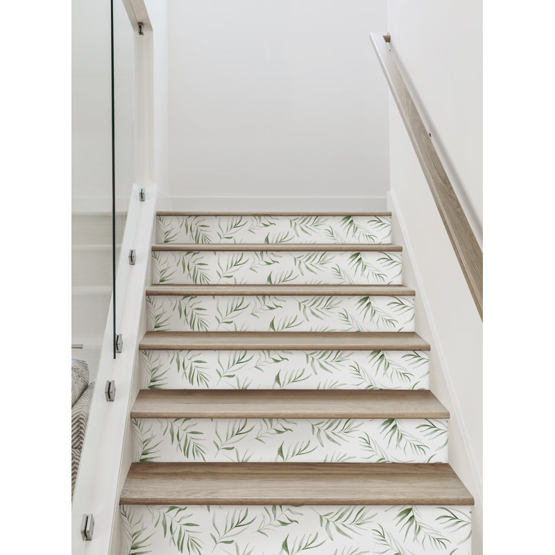 Adhésif décoratif escalier de palmier Breezy, H 7 po x l 48 po, Vert