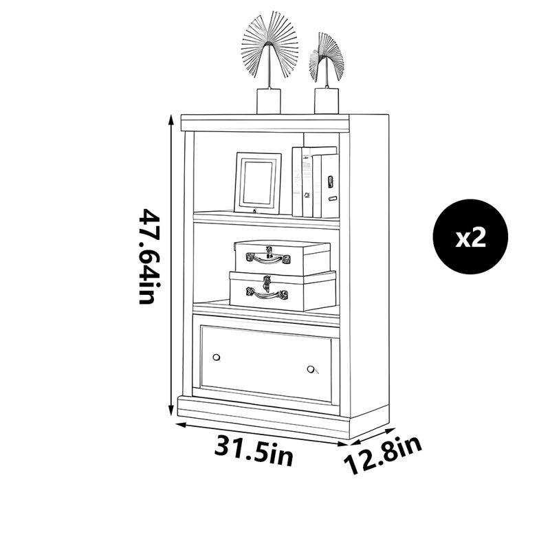 Haddan, (2 tablettes) H 47,64 po x l 31,5 po x P 12,8 po