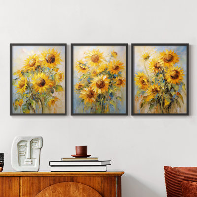 Étude florale CXLIX -Set de 3 estampes numériques giclées -Prêt à accrocher