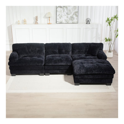 Canapé modulaire en L à assise profonde et canapé réversible à 3 places
