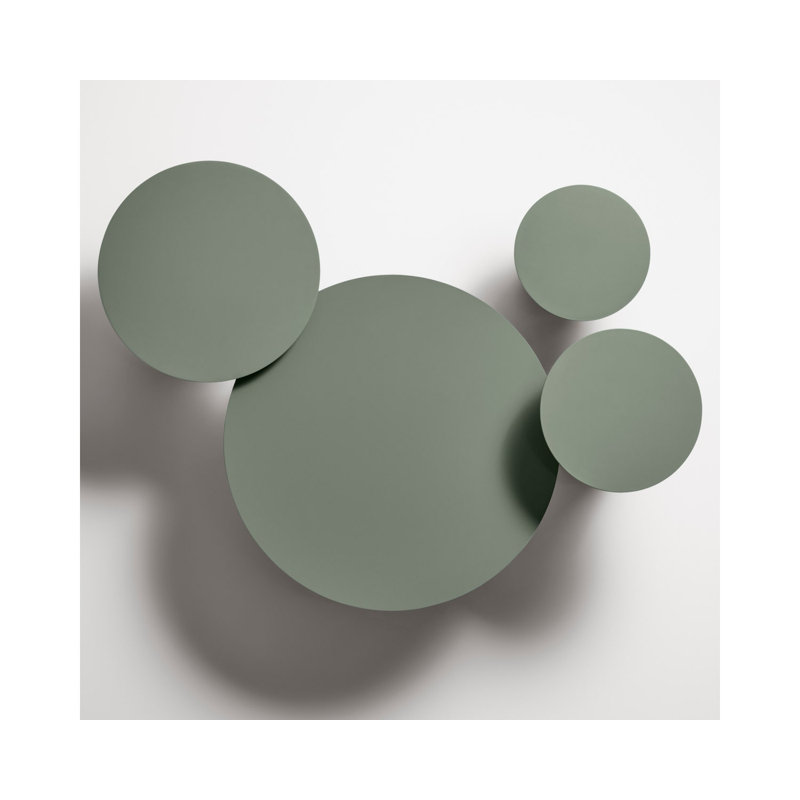 Circula End Table, Gray Green, 12" H x 15" W x 15" D