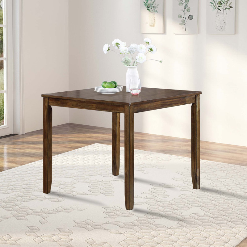 Denaysha Wooden Square Dining Table For 4 Person, Walnut, 30"H x 34.5"L x 34.5"W
