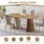 Table de salle à manger extensible 39 "à 71" avec base piédestal cannelée, table de cuisine moderne Scandi pour 6 à 8 personnes