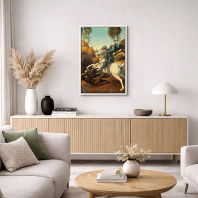 Saint George and the Dragon, œuvre d'art classique classique, images de combats de chevaliers médiévaux, impression sur toile encadrée