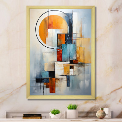 Cubisme orange et bleu, assemblage I - Cubisme, impressions encadrées