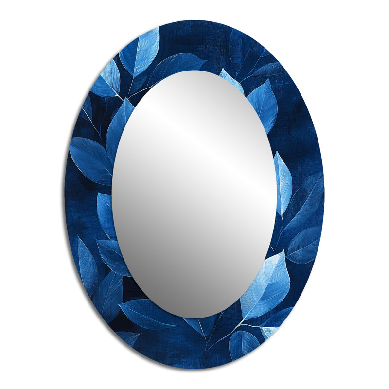 Miroir mural ovale bleu marine, 40 po x 30 po