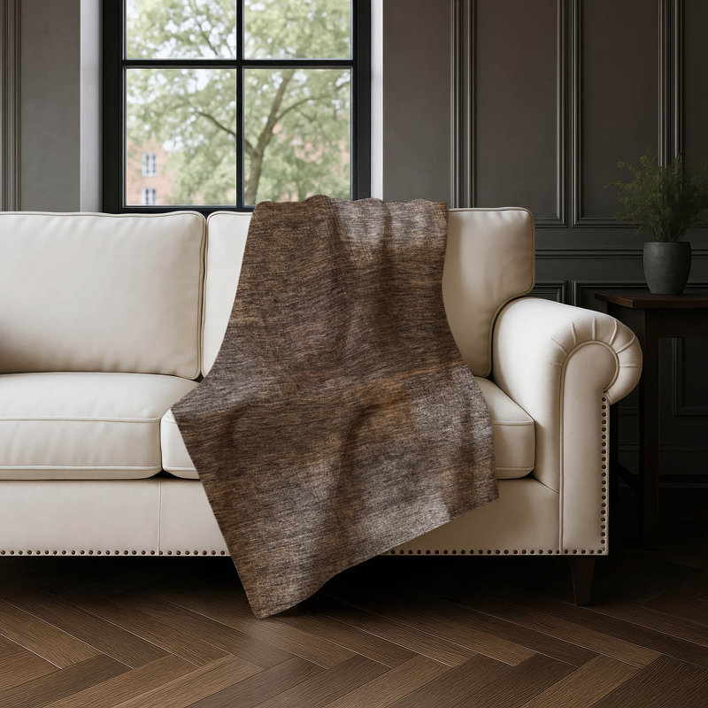 Jeté carré Addison Sherpa ASB742, Chocolat