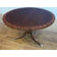 42" Round Banded Mahogany Table