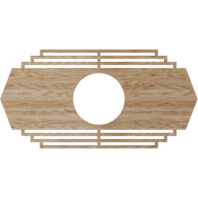 Médaillon de plafond en bois Chrysler, H 19 po x l 38 po x P 0,25 po, Chêne rouge