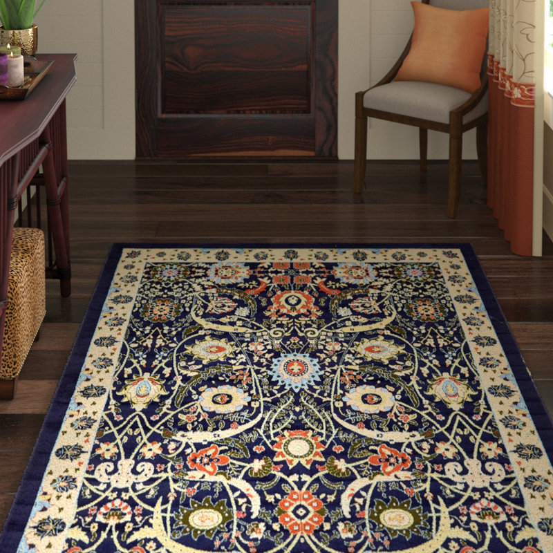 Tapis floral Britannia, Rectangle 4 pi 1 po x 6 pi 1 po