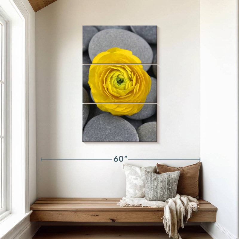 Harnek Bright Yellow Ranunculus, 45" H x 28" W