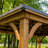 Backyard Discovery Barrington 14' x 12' Cedar Wood Outdoor Patio Gazebo with Hardtop Galvanized Steel Hip Roof and PowerPort