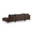 Stylish Corner Sofa, Brown Fabric, 78.7 x 123.6 x 61.0 inches | Beech Wood & Chipboard Frame, 100% Polyester Upholstery | Soft Grey Foam & Spring Seating, Fixed Cushions, Dry-Cleanable | Modern Living Room Furniture-90667765-90667768