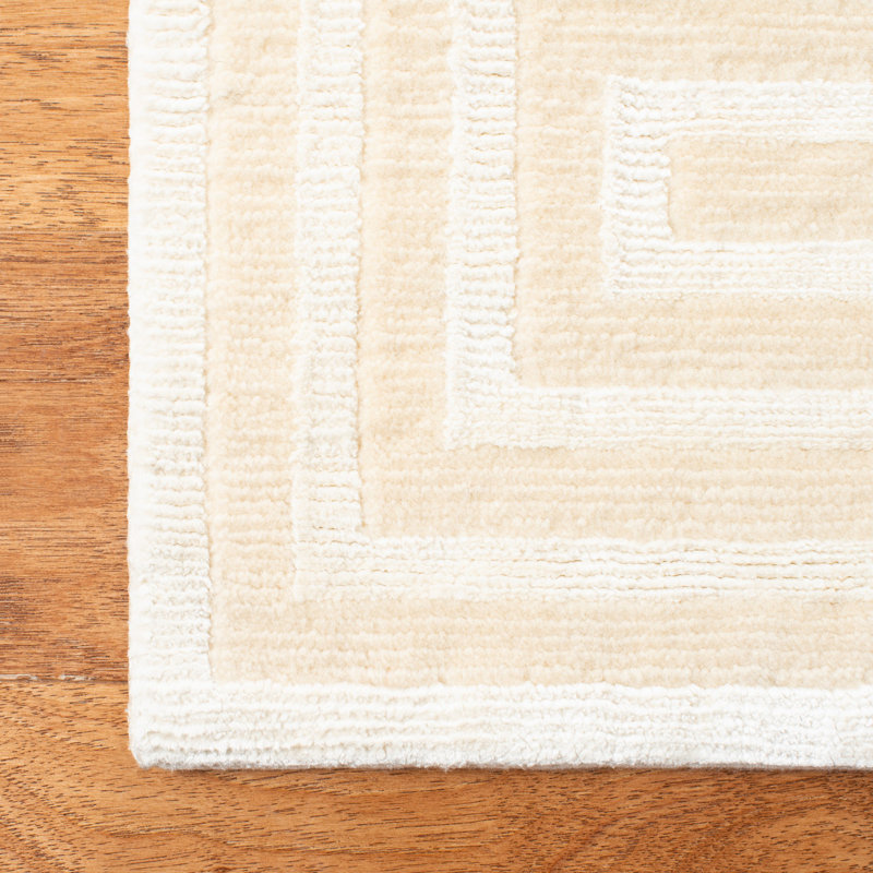 Ralph Lauren Alistair Tiles Hand Knotted, 72% Wool And 28% Viscose, Champagne Area Rug, Rectangle 9' x 12'