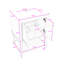 Meuble-lavabo moderne avec lavabo en céramique, armoire de rangement et tablette ouverte-412992586