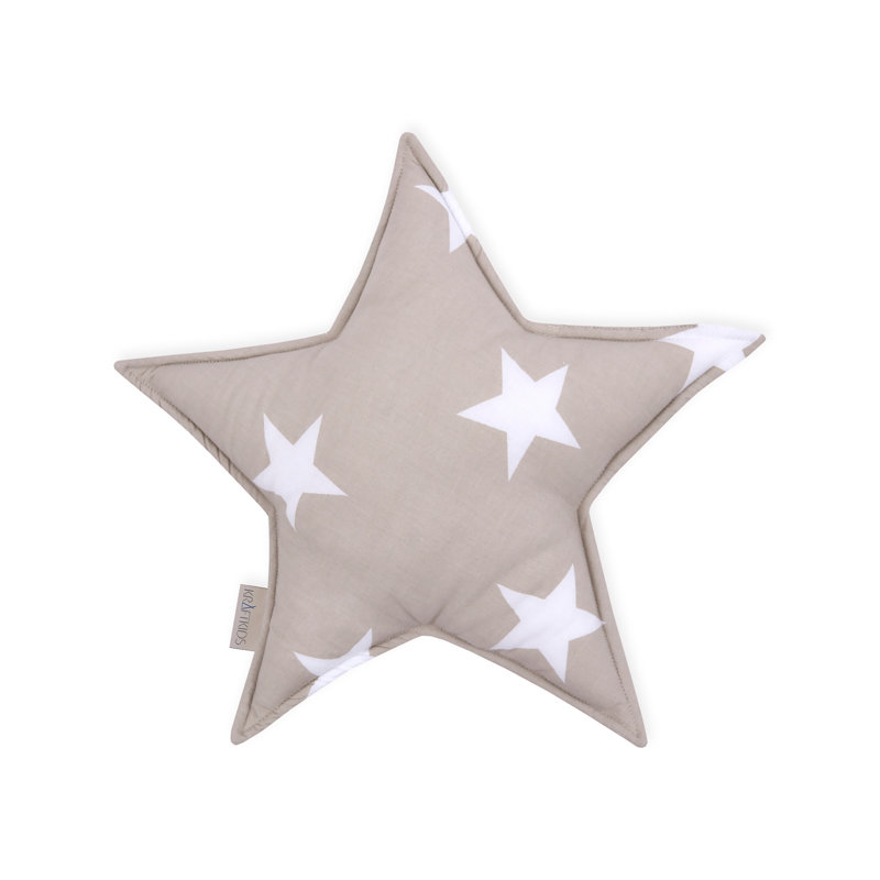 Große Sterne Geometric Novelty Throw Cushion, White/Beige