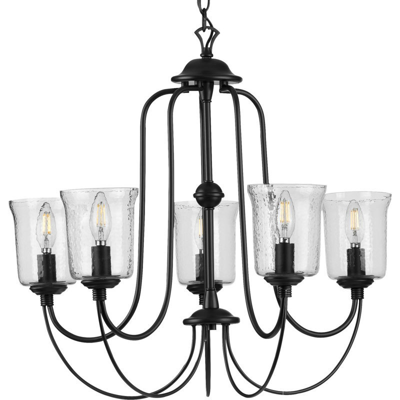 Lustre classique à 5 lumières avec abat-jour Ermengarda, Noir