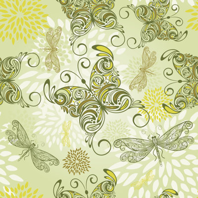 Valdese Butterflies And Dragonflies by Alexmakarova - Wrapped Canvas Print