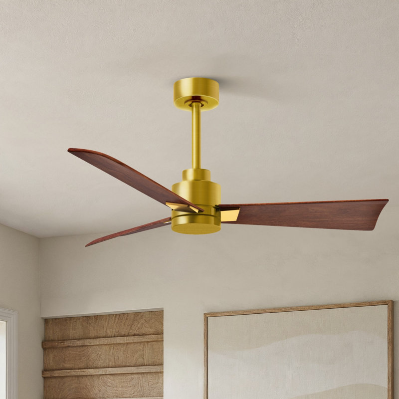 Alessandra 42'' Ceiling Fan, Walnut, Brushed Brass