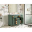 Ensemble de meuble-lavabo simple 36 po avec lavabo en céramique 36 po, armoire de salle de bain moderne autoportante avec 4 tiroirs et 2 armoires, meuble de rangement pour salle de bain, ensemble de meuble-lavabo avec cadre en bois massif, vert-322527865