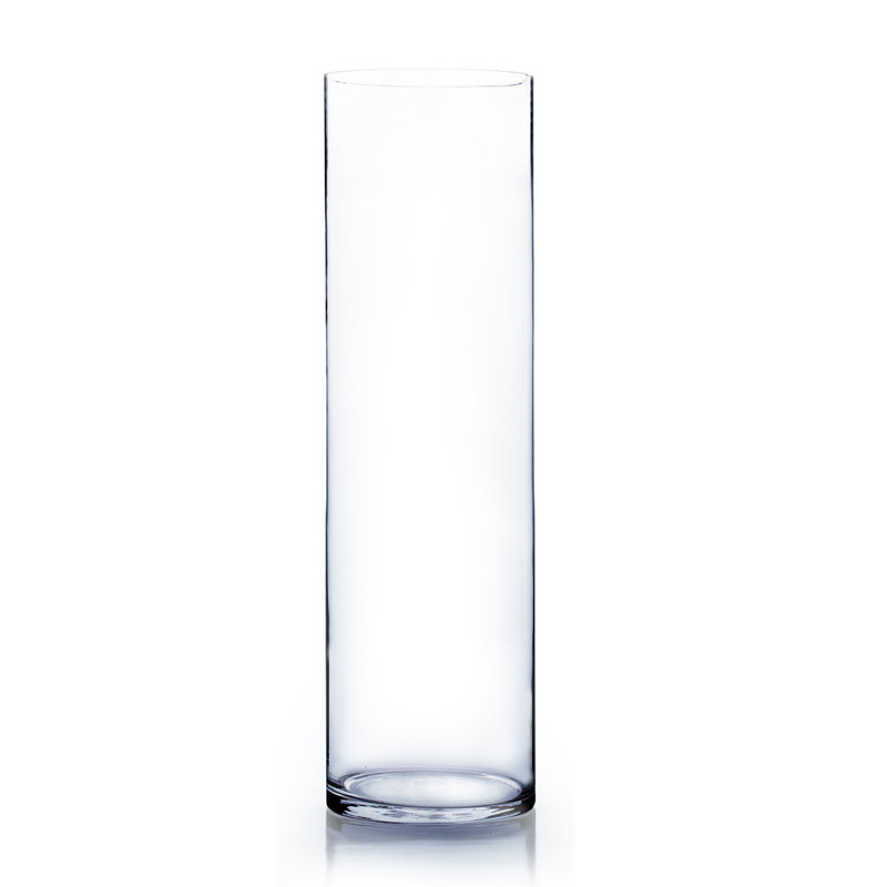 Vase en verre transparent Karissa, H 20 po x l 6 po x p 6 po