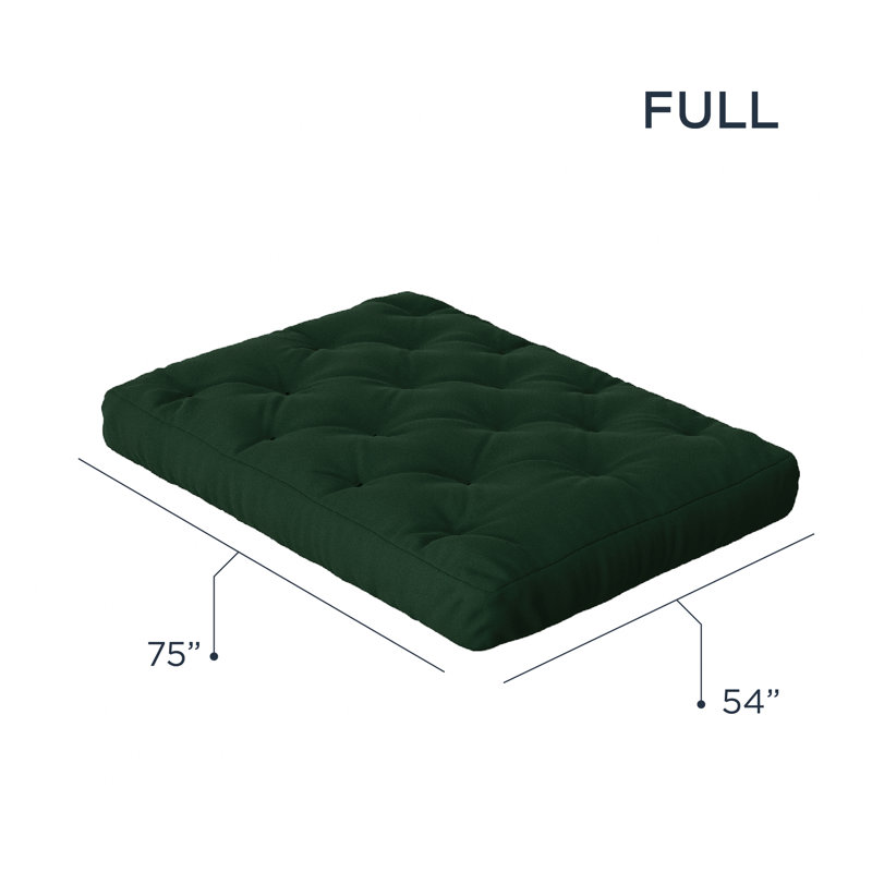 Matelas en mousse pour canapé-lit Futon de Lipson - , certifié CertiPUR-US, sans cadre, 8", Double, Vert
