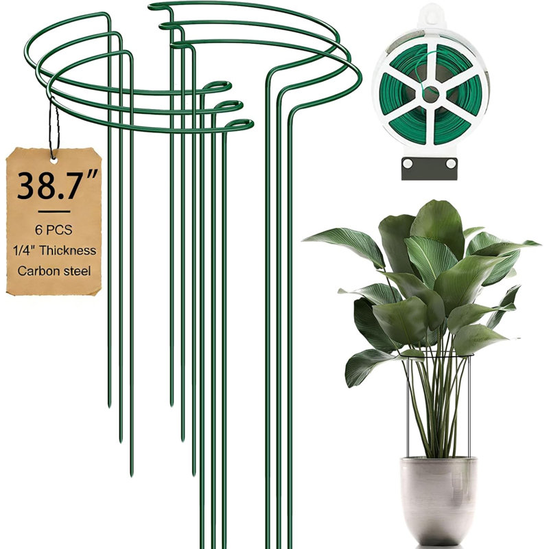 Tuteurs semi-circulaires emboîtables en acier pour plantes, cage annulaire résistante aux intempéries pour plantes de jardin d'extérieur