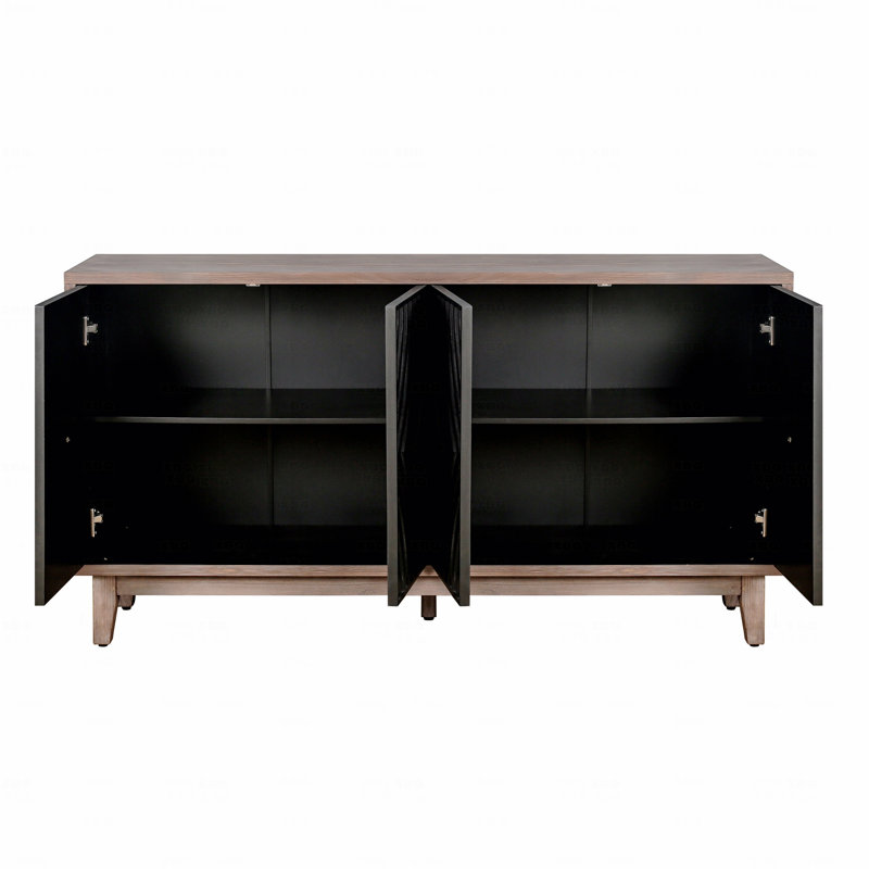 Buffet de cuisine Mid Mid Century, Noir