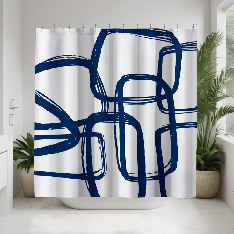Rideau de douche Coco, Bleu marine