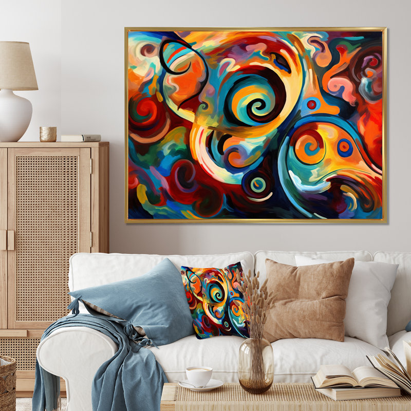 Exploration de la liquidité abstraite jaune III, H 16 po x l 32 po x P 1 po, Toile avec cadre flottant or
