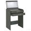Coiffeuse grise à 3 tiroirs avec miroir et tabouret