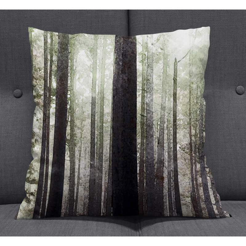 Throw Pillow With Insert, Black/Green Striped/Abstract 3, 20"H x 20"W