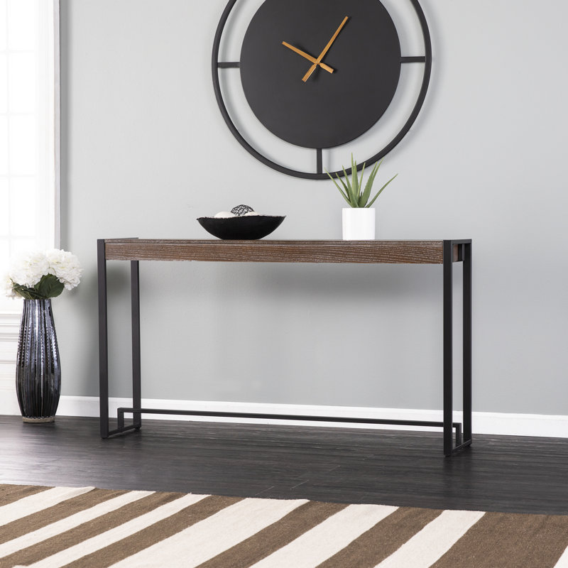 Danille 54'' Console Table, Black/Burnt Oak