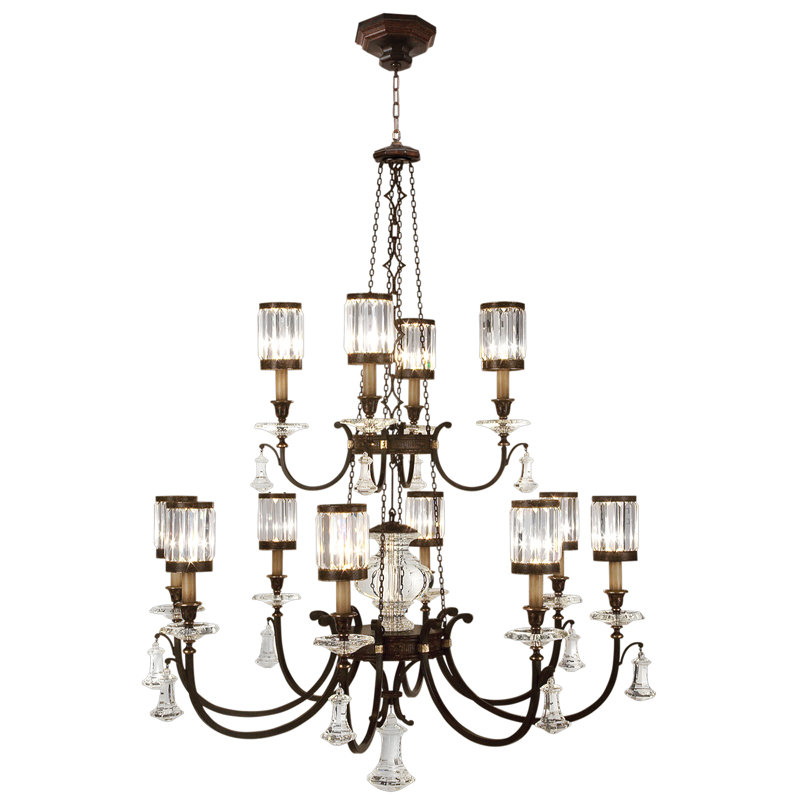 Eaton Place 12 - Light Chandelier, Rustic Iron