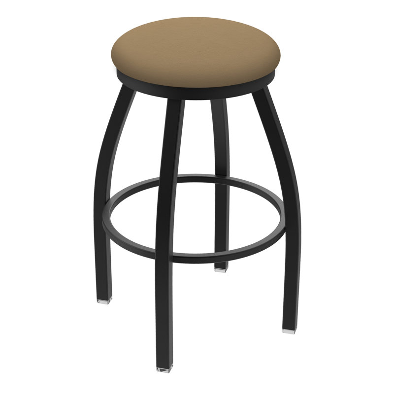 Tabouret pivotant Cragin XL802, Noir froissé, Vinyle - sable Canter, Tabouret de bar (siège d’une hauteur de 30 po)
