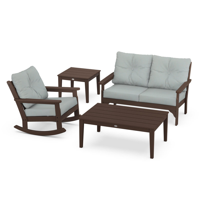 Vineyard 4-Piece Deep Seating Rocker Set, Spa, Mahogany