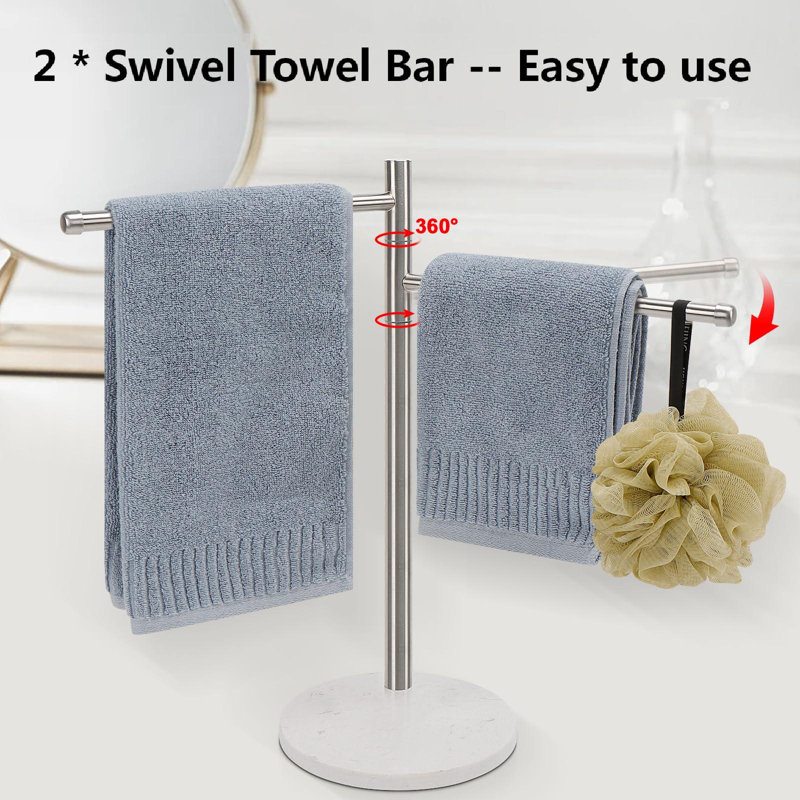 BCOZLUX Towel Holder Stand, Countertop Hand Towel Stand For Bathroom And Kitchen, Free Standing Counter Towel Rack With Weighted Wood Base, Rustic - View #11
