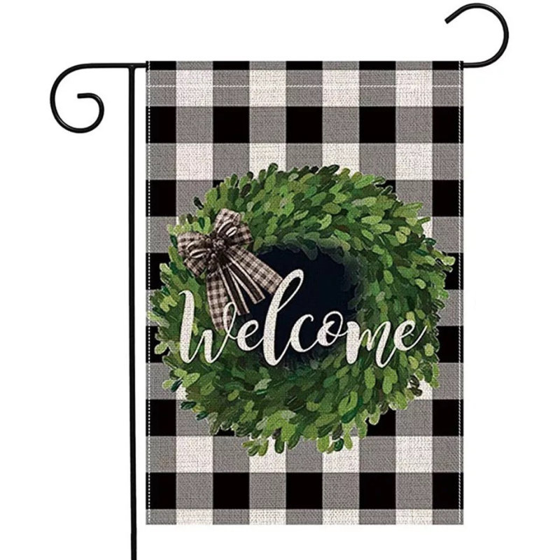 Drapeau de jardin en polyester 18 x 12 po Alyda Welcome