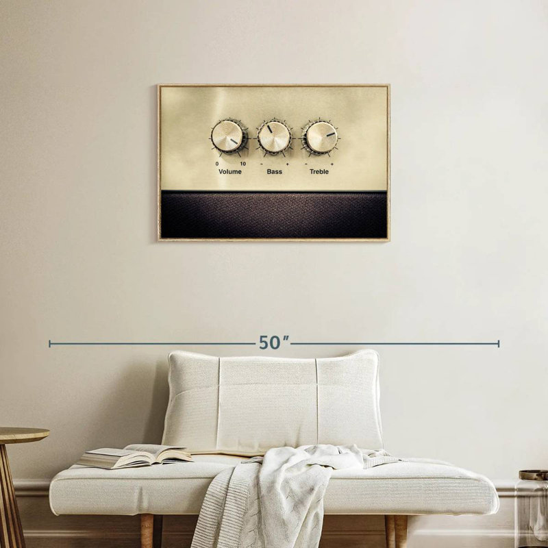 Volume Controls For Sepulveda, Floating Frame Natural Wood, 31" X 21"
